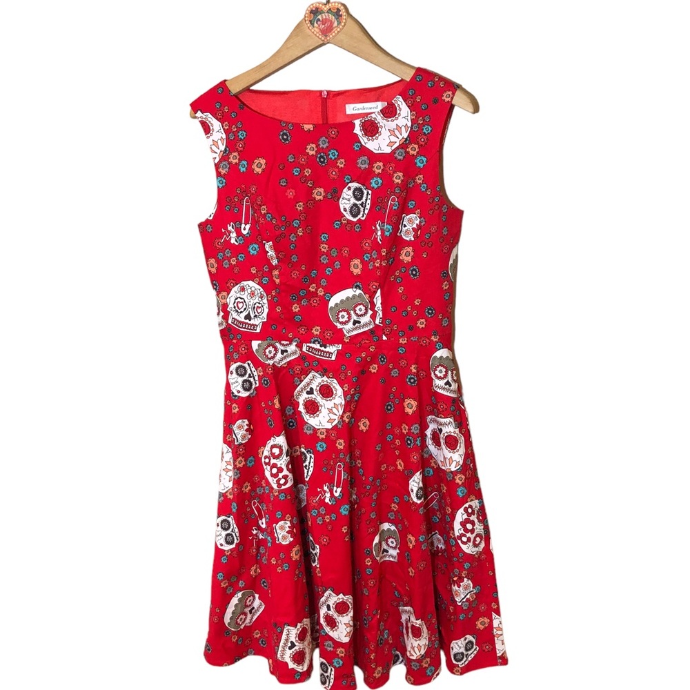 Red Day of the Dead Fit & Flare Dress